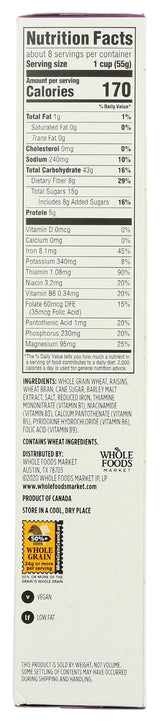 365 by Whole Foods Market, Raisin Bran Cereal, Vegan, Low-Fat, 15 Ounce