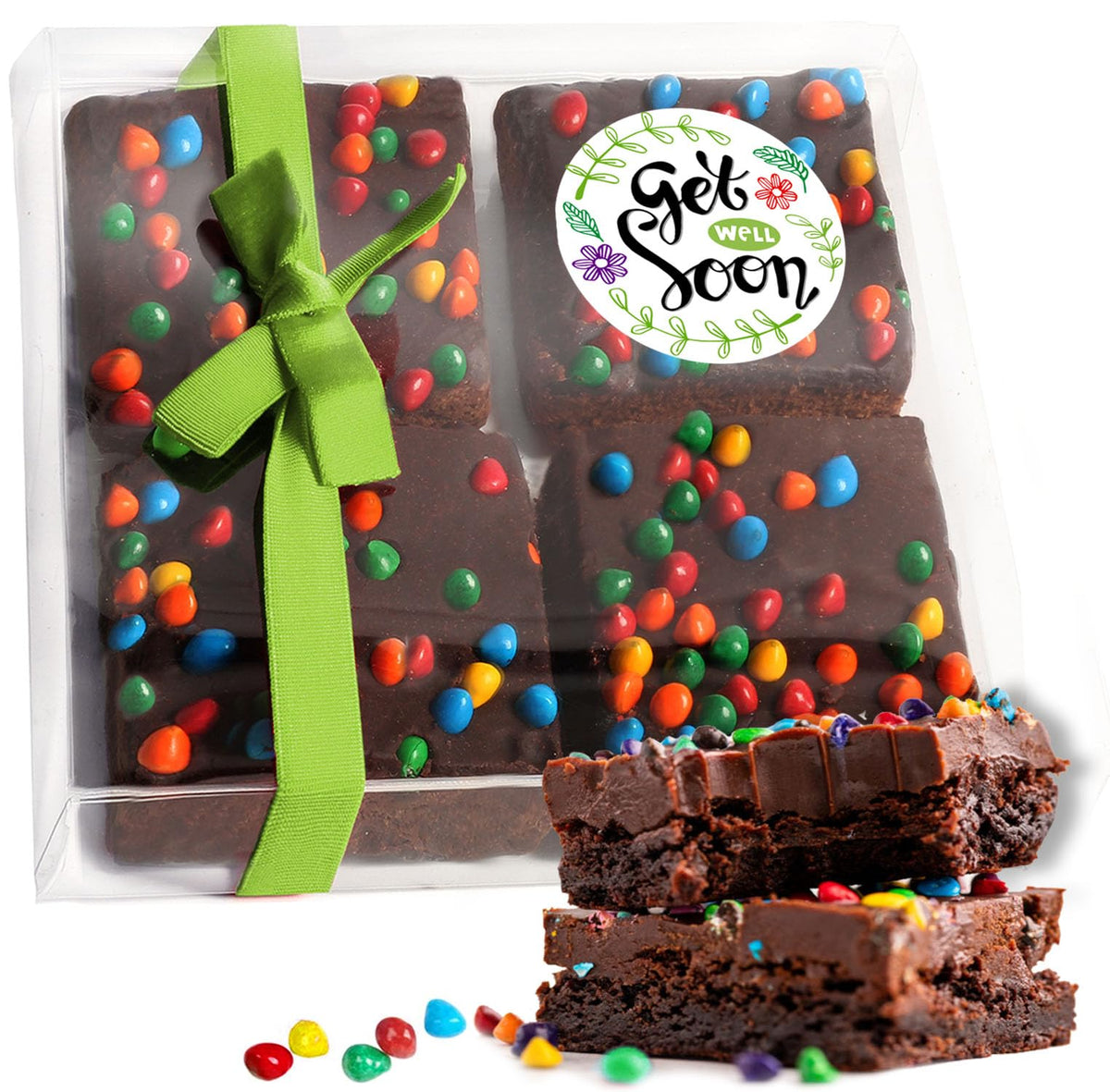 Get Well Brownies 4 Pack | Chocolate Brownies 4 Pack Gift Treats