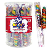 Adams & Brooks Strawberry Banana Mini Unicorn Pops, 10 oz Jar (24 ct.) - Twisty Unicorn Lollipops, Individually Wrapped Candy for Kids & Adults
