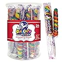 Adams & Brooks Strawberry Banana Mini Unicorn Pops, 10 oz Jar (24 ct.) - Twisty Unicorn Lollipops, Individually Wrapped Candy for Kids & Adults