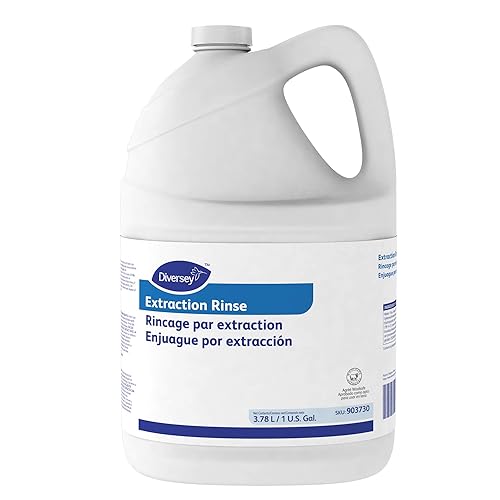 Diversey 903730 Extraction Rinse for Carpet Extraction Machines, Removes Hard Water Deposits & Residue, Fruity Floral Scent, Concentrate, 1-Gallon