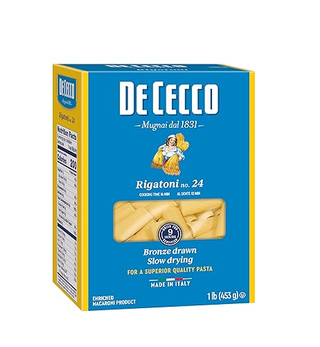 De Cecco Semolina Pasta, Rigatoni No.24, 1 Pound (Pack of 12)
