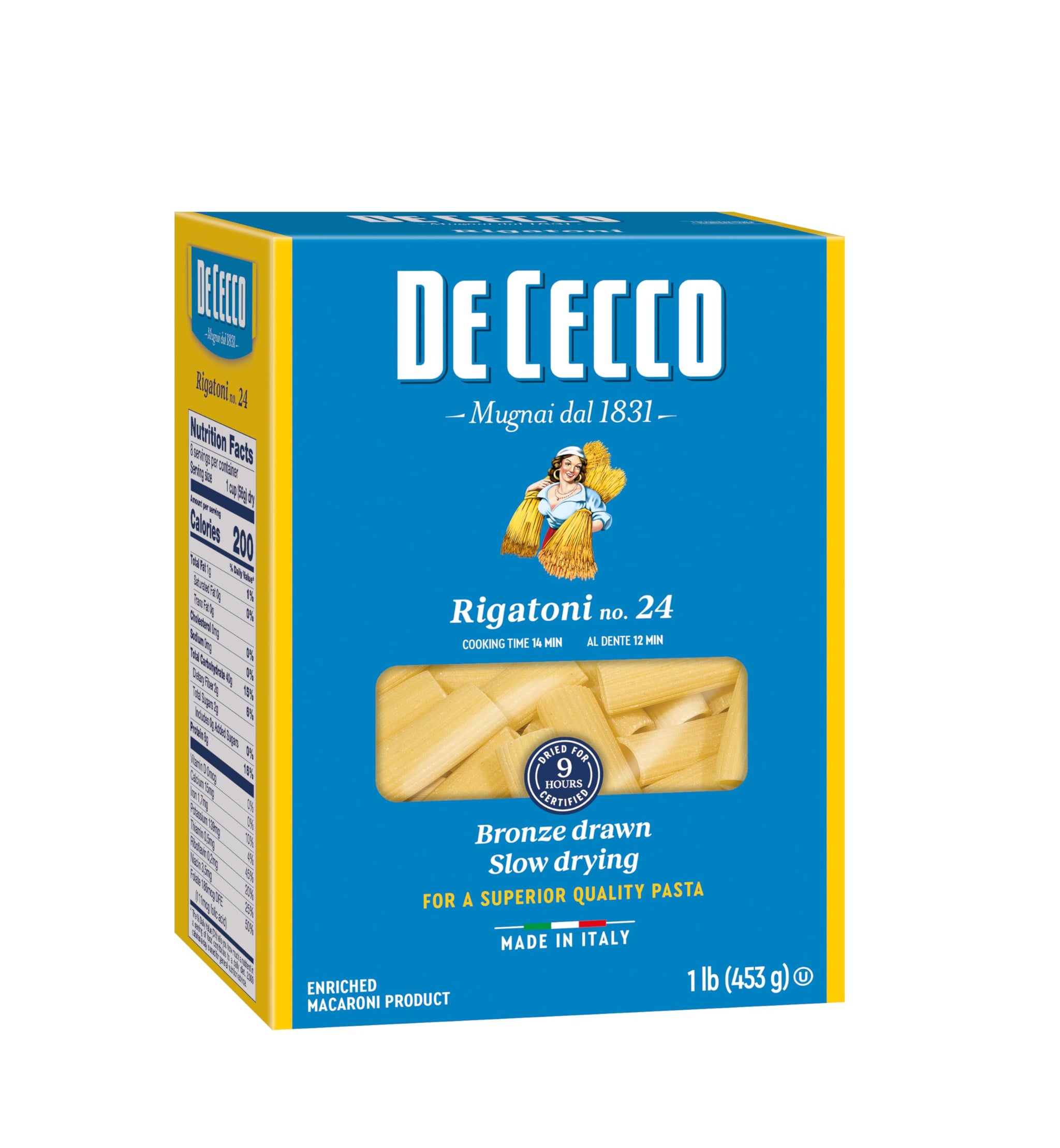 De Cecco Semolina Pasta, Rigatoni No.24, 1 Pound (Pack of 12)
