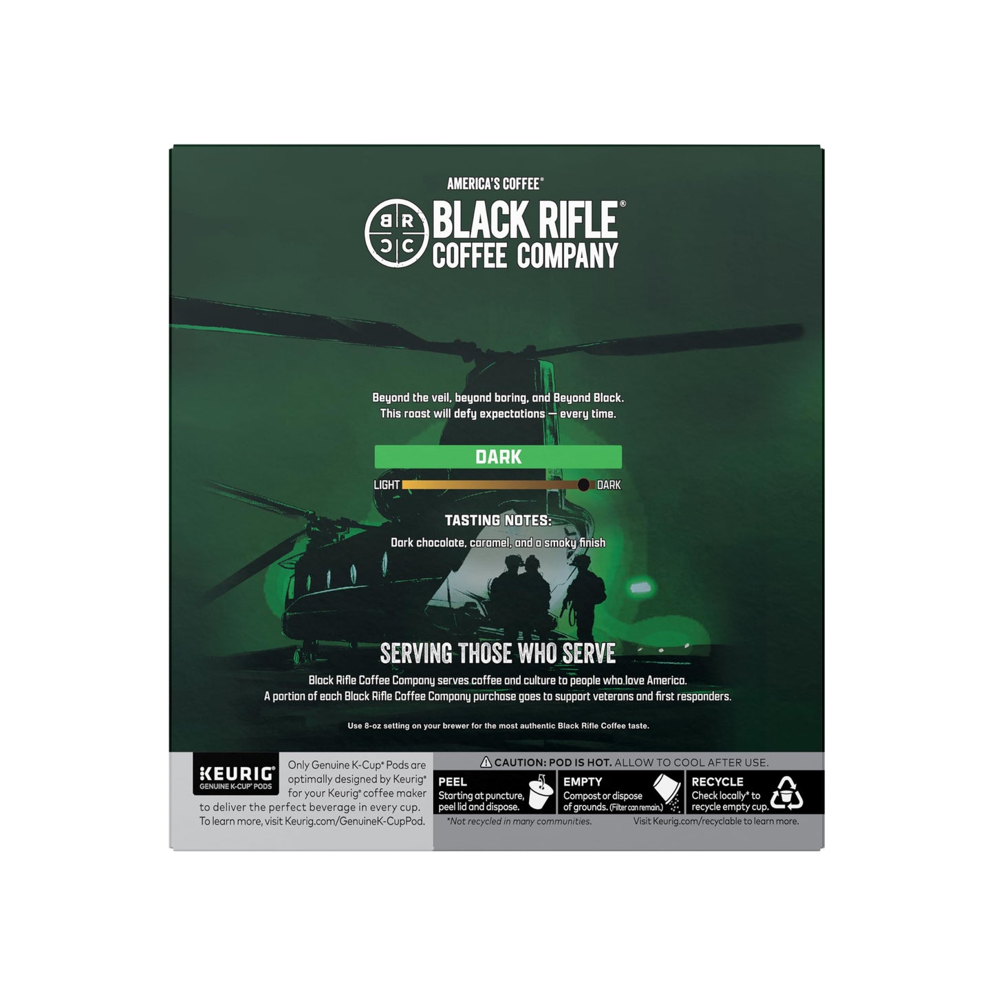 Black Rifle Coffee Company Beyond Black, 32 Count, Dark Roast K Cups - Single Serve K Cups Coffee Pods - Kcup Pods Compatible with Keurig 1.0 & 2.0