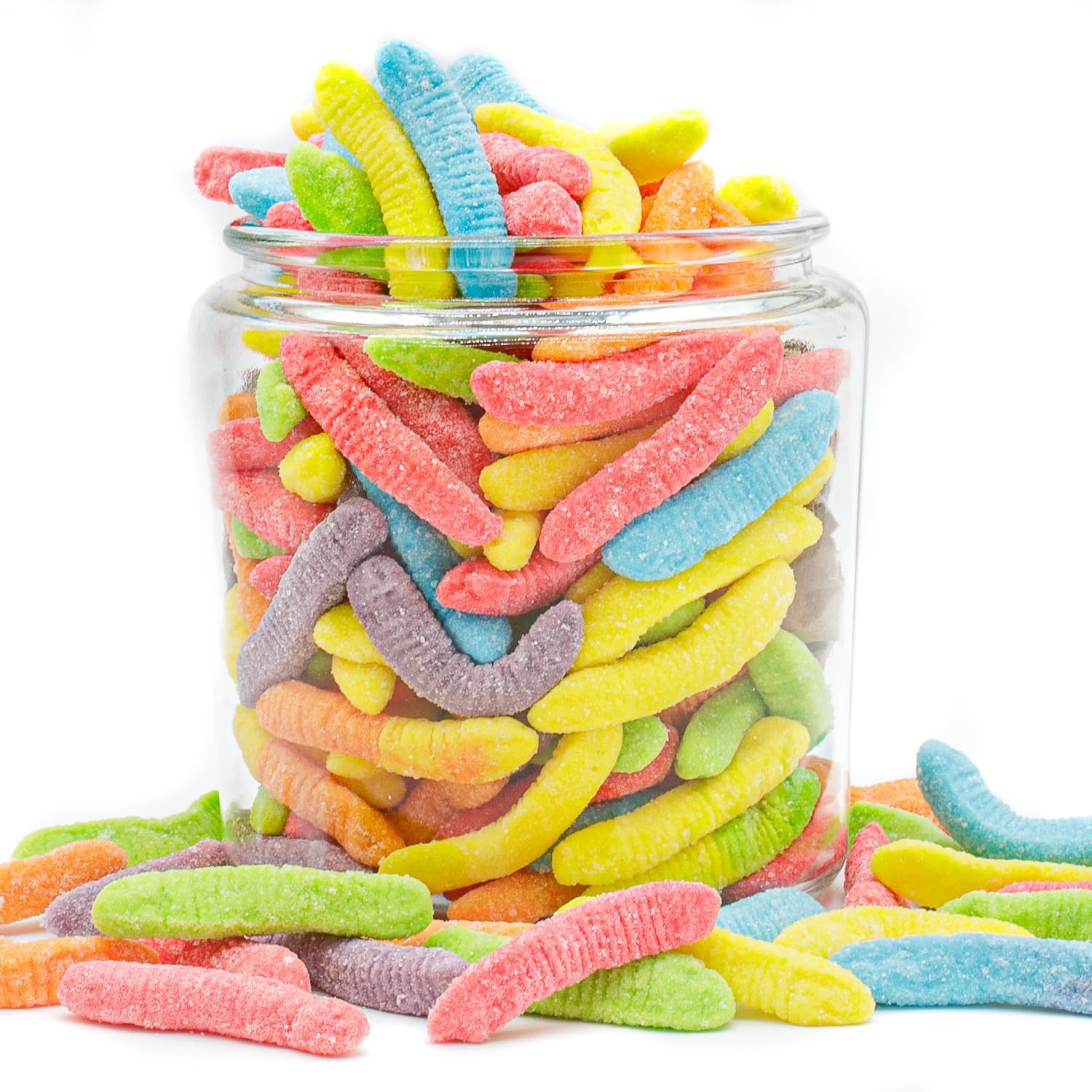 Guatemalan Sour Gummies 2 lb - Gummy Snakes, Gelatin Based, Assorted Flavors (Orange, Peach, Cherry, Grape, Cranberry, Apple), Bulk Candy, Resealable