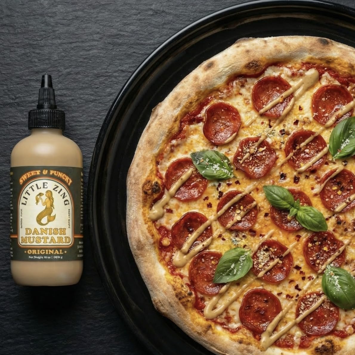 Little Zing Danish Mustard - Sweet & Punchy Gourmet Mustard Sauce with Horseradish Kick - All-Natural, No Oils, Fillers, or Preservatives - Bold