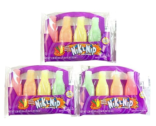 Nik-L-Nip Mini Drinks Candy, 1.39 Ounce, Pack of 3
