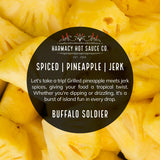 Buffalo Soldier - Grilled Pineapple Jerk Pepper Sauce by Harmacy Hot Sauce Co, 9oz, Small-Batch Artisan Spicy Sauce with Caribbean Flavor - Vegan