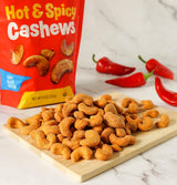 Platinum’s Hot & Spicy Cashews - Plant Based Protein, Fiber, Healthy Snack - Hot & Spicy Flavor - Nutritional Boost - Can Bring at Home, Work, Office