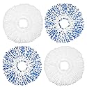 4 Pack Mop Head Replacement Compatible with Libman All-in-One Clean Spin Mop and Bucket System, Microfiber Spin Mop Replacement Head, Easy to Replace