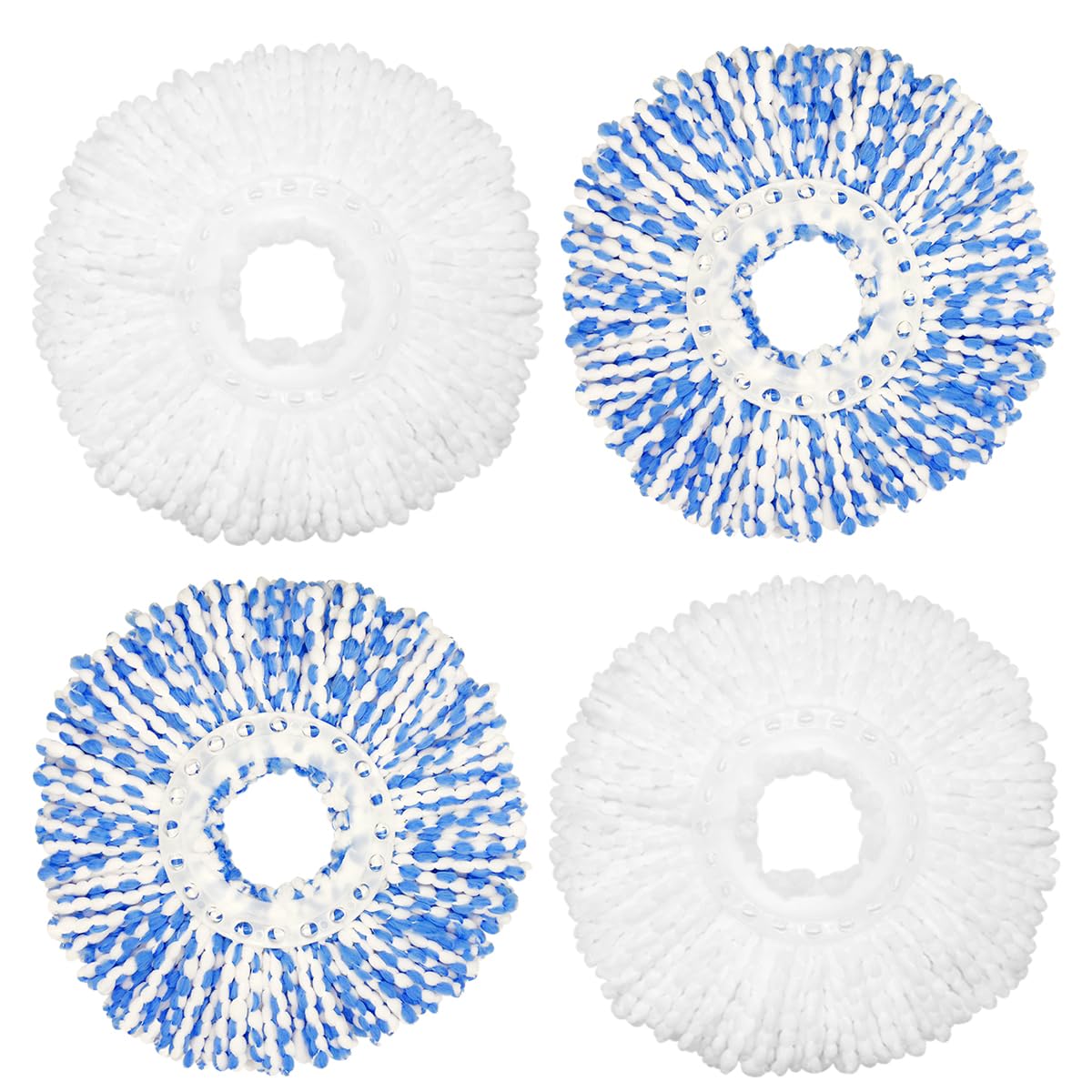 4 Pack Mop Head Replacement Compatible with Libman All-in-One Clean Spin Mop and Bucket System, Microfiber Spin Mop Replacement Head, Easy to Replace