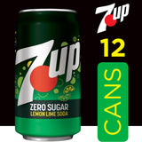 Zero Sugar 7-Up Soda, 12 Oz., Pack of 12