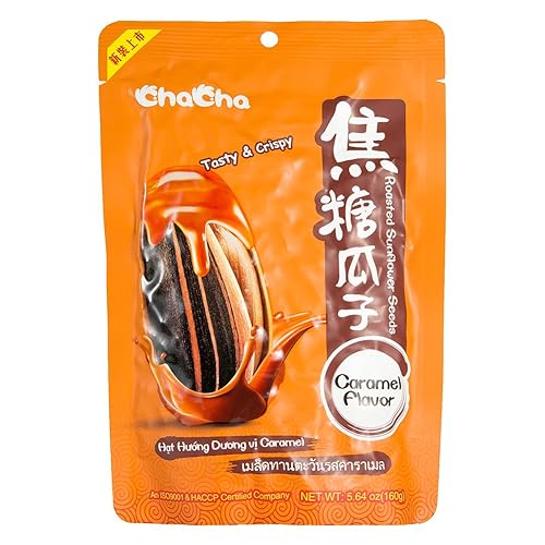 ChaCha Roasted Unsalted Sunflower Seeds, Rich & Delicious, Sweet & Crispy, Caramel Flavor 5.64-Ounce(Pack of 6)
