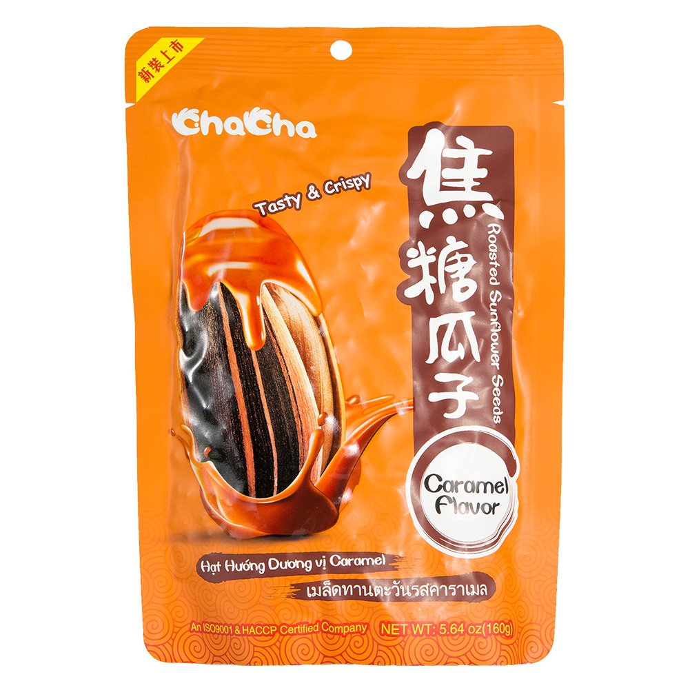 ChaCha Roasted Unsalted Sunflower Seeds, Rich & Delicious, Sweet & Crispy, Caramel Flavor 5.64-Ounce(Pack of 6)
