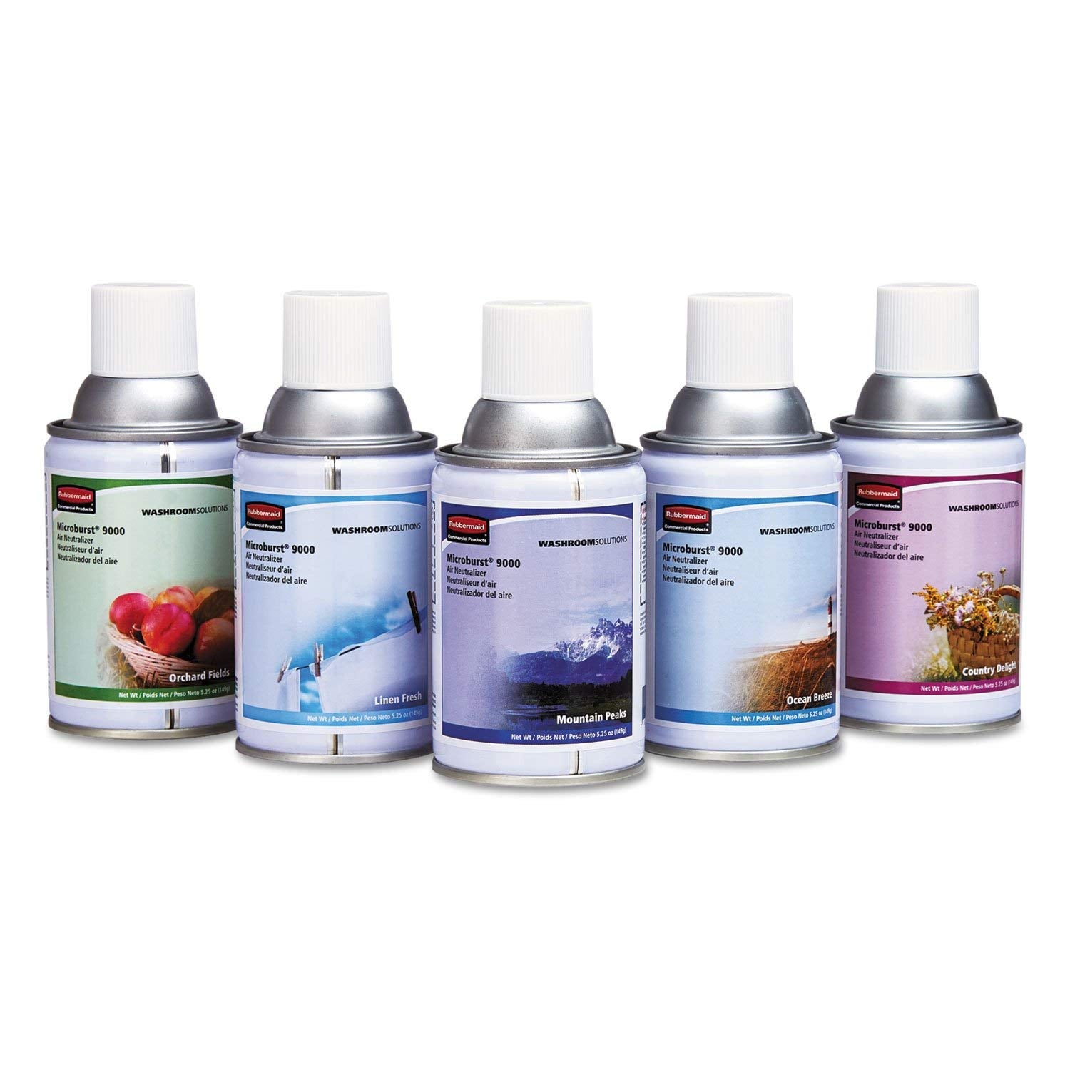 Microburst 9000 Air Freshener Refill, Orchard Fields, 5.3 Oz Aerosol, 4/carton