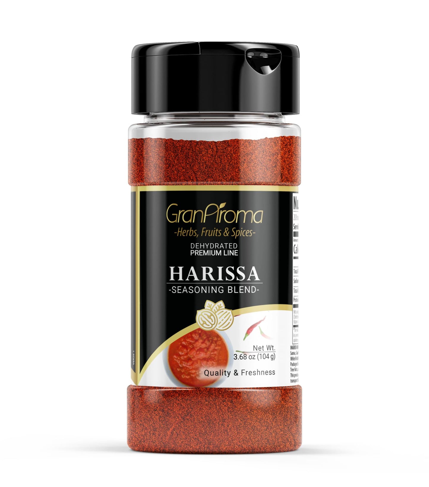 GranAroma Harissa Seasoning Blend, North African Cuisine, Bold & Tangy, Dry Rubs & Roasted Meat (3.68 Ounce)