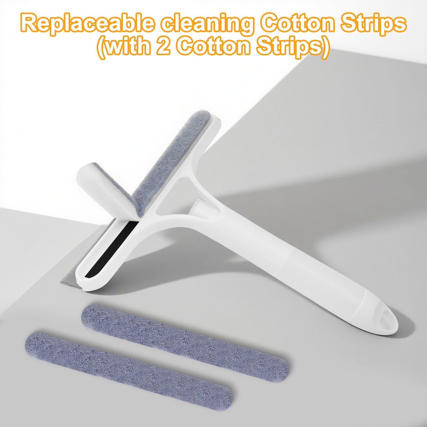 Pro 3 in 1 Window Cleaning Scraper, with 2 Replaceable Cleaning Cotton Strips 3 in 1 Spray Squeegee, Window Squeegee, Suitable for Cleaning Bathroom