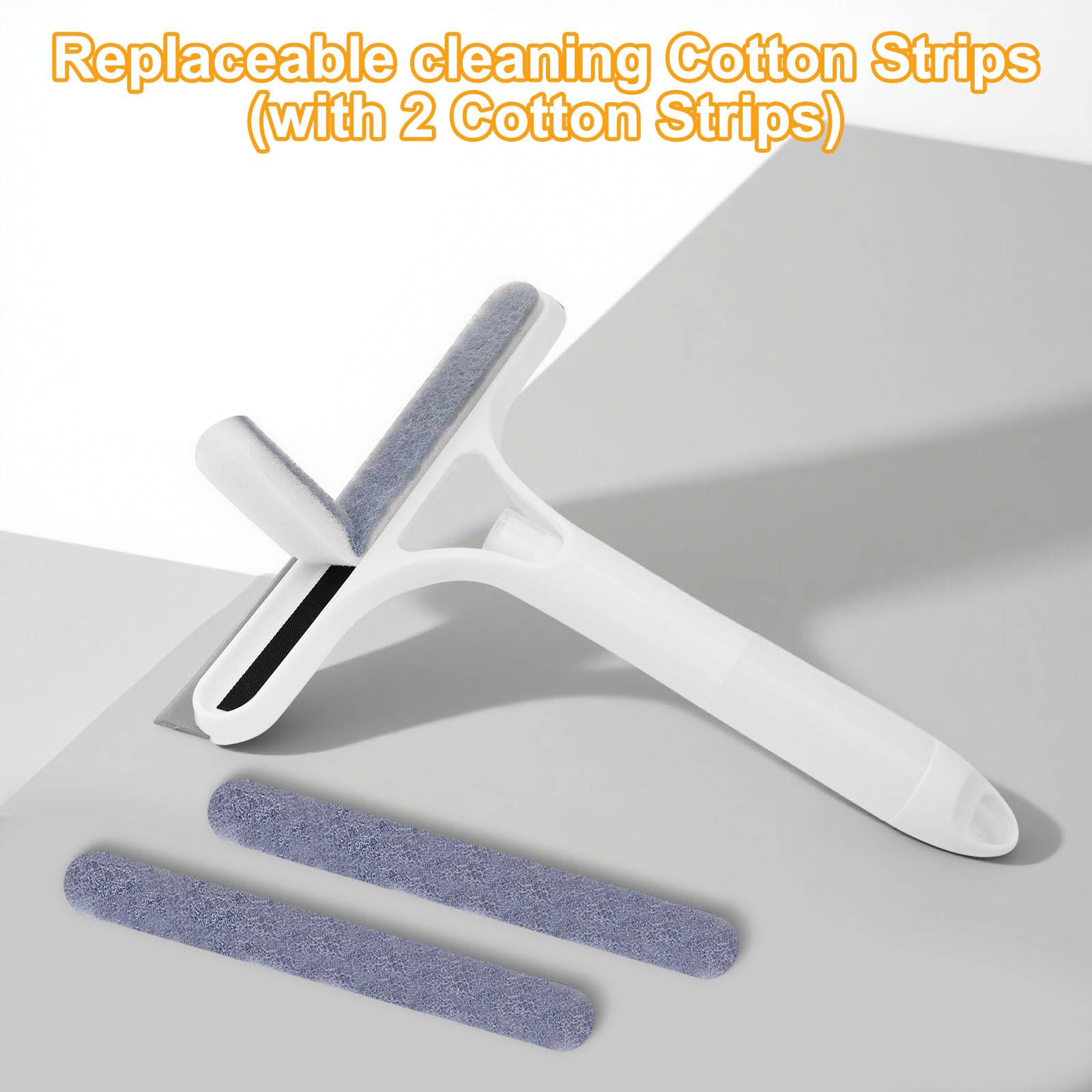 Pro 3 in 1 Window Cleaning Scraper, with 2 Replaceable Cleaning Cotton Strips 3 in 1 Spray Squeegee, Window Squeegee, Suitable for Cleaning Bathroom