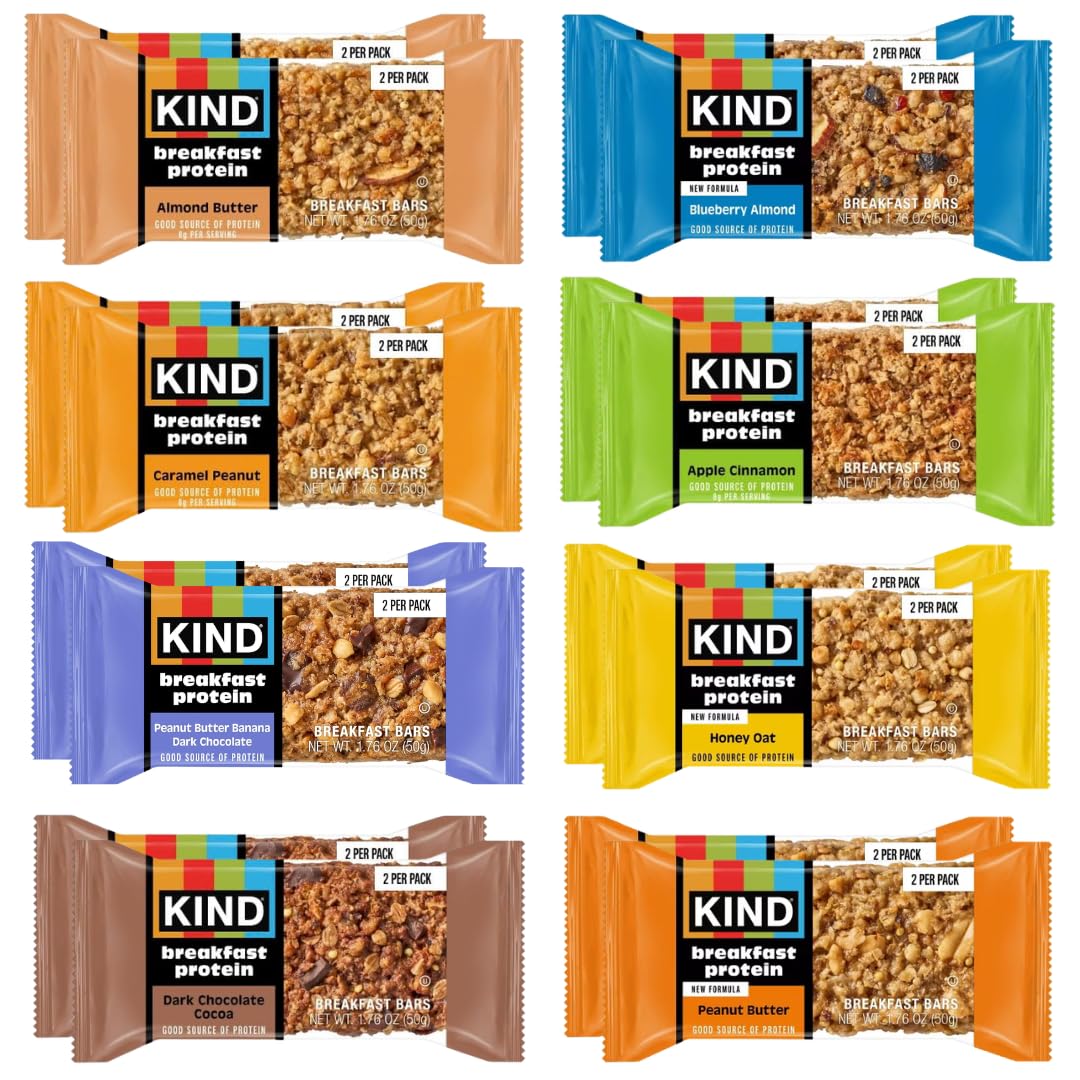 KIND Snack Bar Variety Pack, (16 Pack (32 Bars)) - Almond Butter, Dark Chocolate Cocoa, Peanut Butter Banana Dark Chocolate, Caramel Peanut, Apple