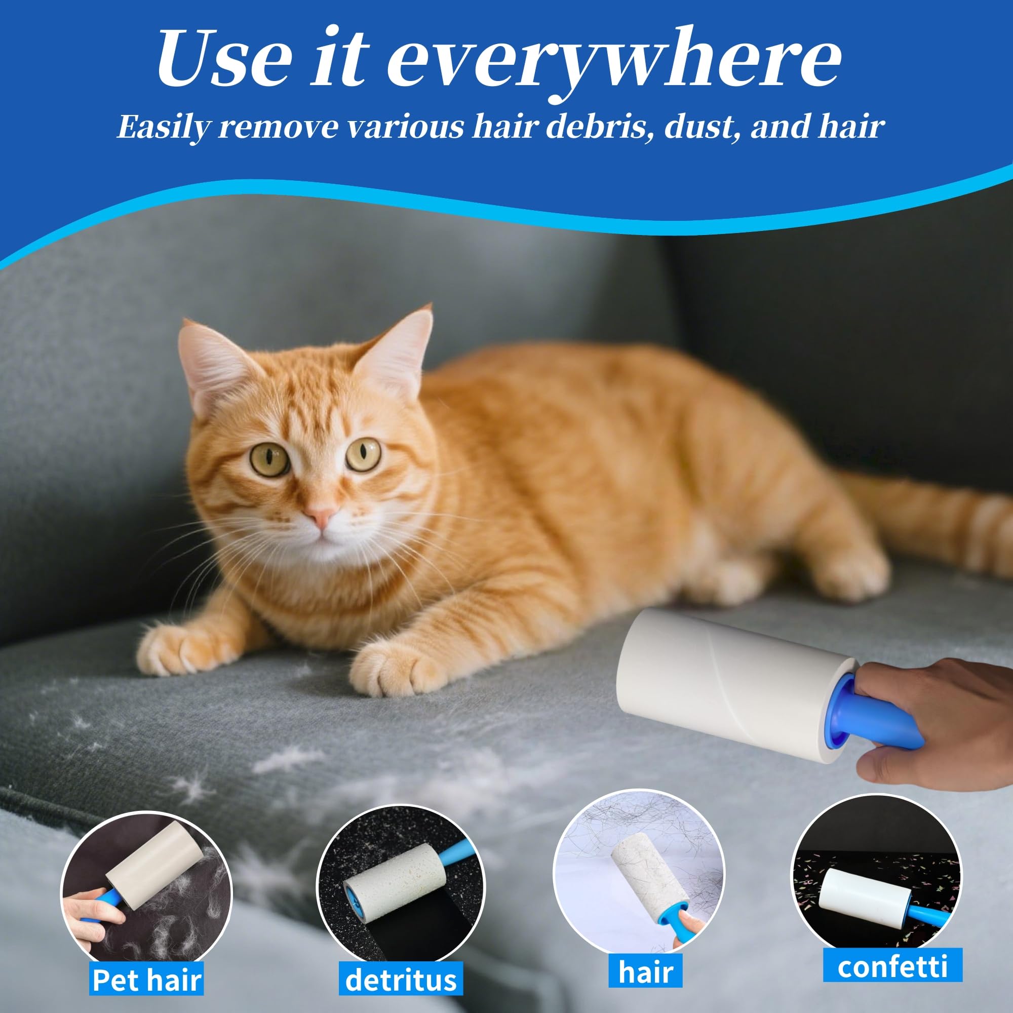 Lint Rollers Refills 540 Sheets Extra Sticky Lint Remover Replacement Refills for Clothes, Furniture, Carpet, Dog and Cat Hair Removal (540 Sheets