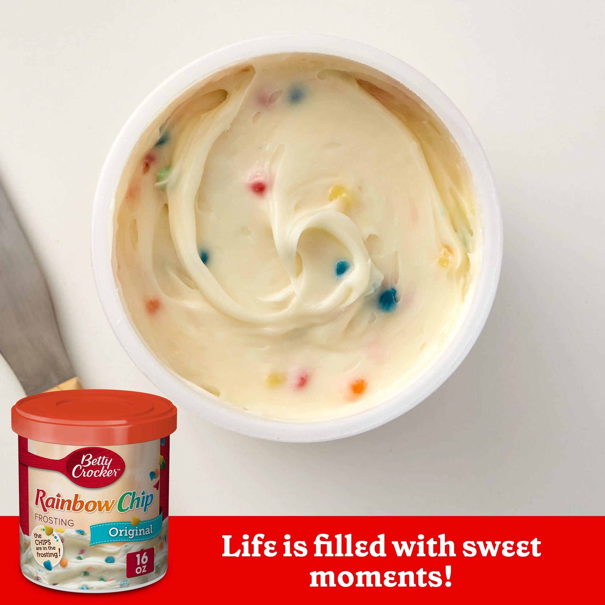 Betty Crocker Original Rainbow Chip Frosting, Gluten Free, 16 oz (Pack of 8)