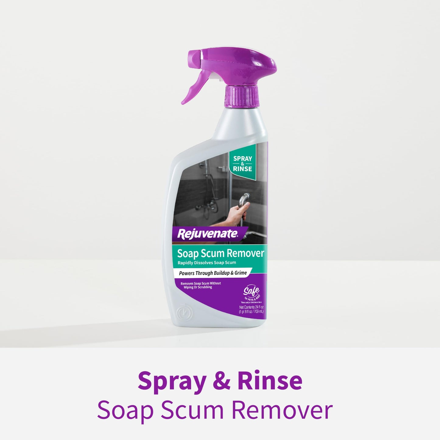 Rejuvenate Soap Scum Remover, 24 Ounces, Easily Dissolves Soap Scum Without Scrubbing