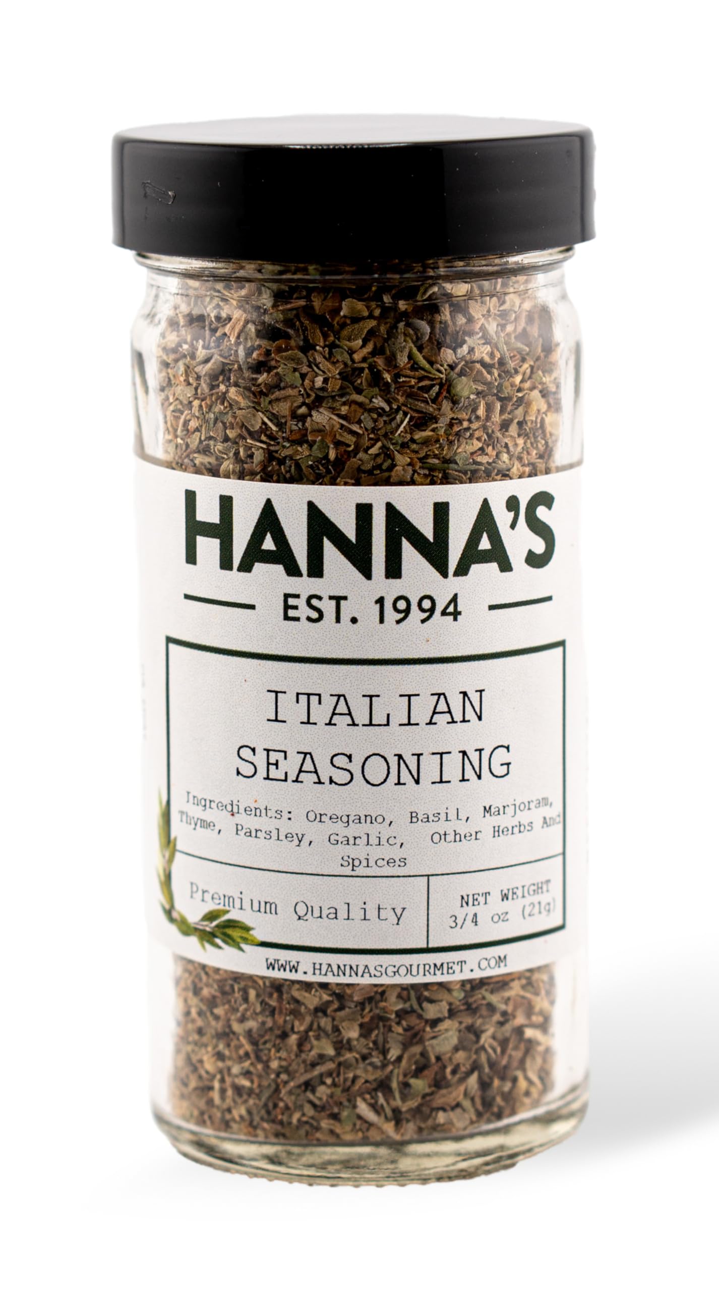 Hanna's Italian Seasoning, Premium Quality, Herb Blend, 4 fl oz glass Jar