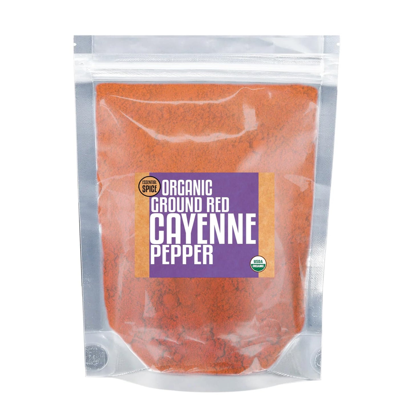 Essential Spice Organic Ground Red Cayenne Pepper - Hot & Pungent Chili Powder Made from 100% Pure Cayenne - Perfect for Spicing Up Soups, Meats