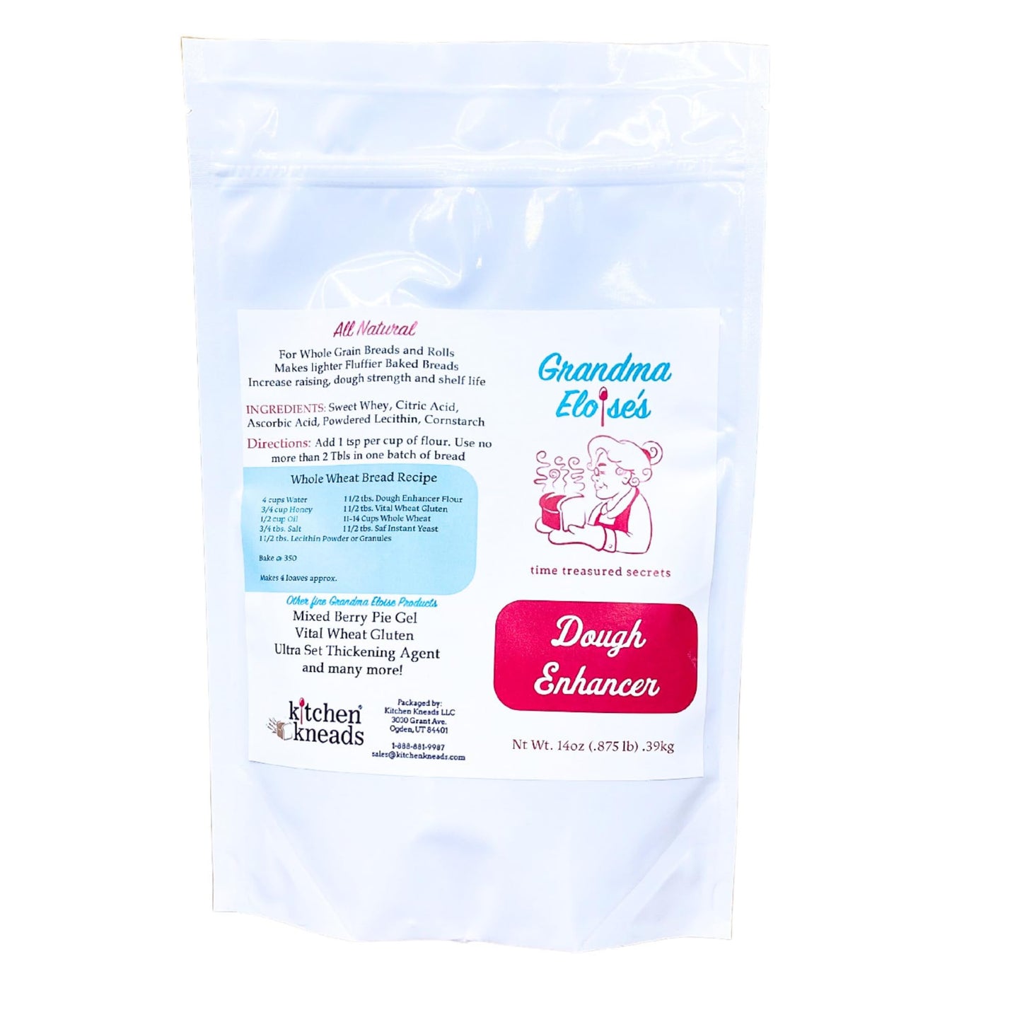 Grandma Eloise’s Dough Conditioner for Bread Baking - 14 Oz - Improves Rise, Texture & Shelf Life - Makes Soft, Fluffy Whole Wheat & White Bread