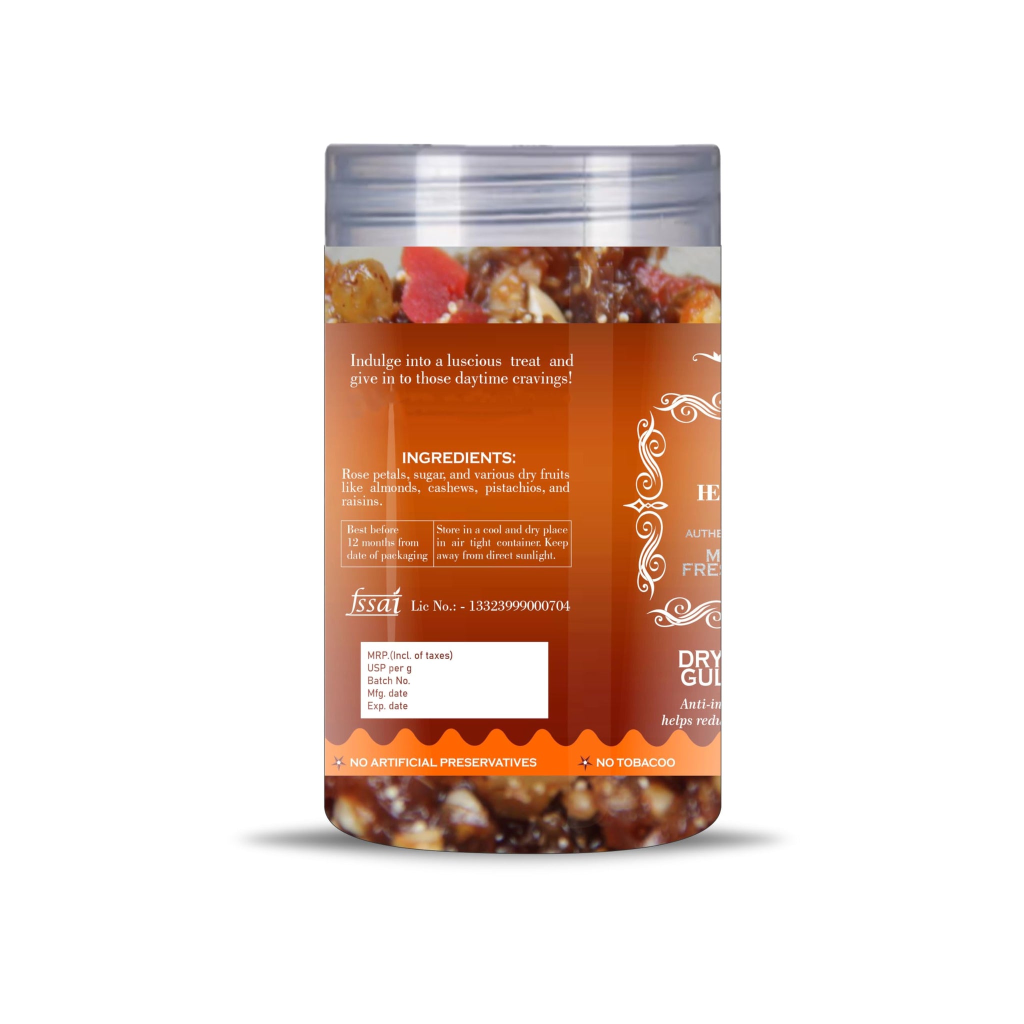 Blessfull Healing Dry Fruit Gulkand 5 Oz(Ounce) Airtight Container With Spoon