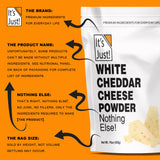 It's Just - White Cheddar Cheese Powder, Traditional Sharp Flavor, Made in USA, rBST/rBGH Hormone Free, 15oz, Shelf Stable, Make Cheese Sauce