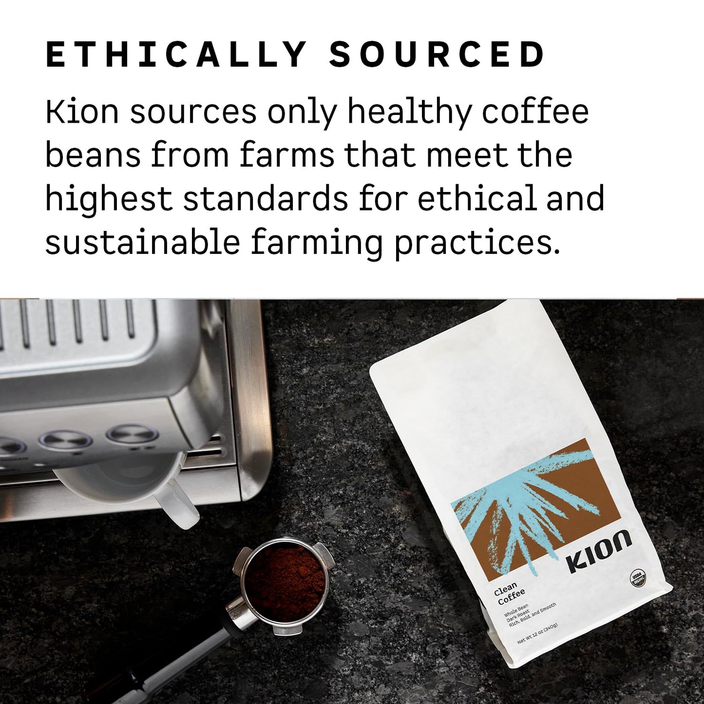 Kion Organic Ground Coffee | Best Tasting, Purest, Highest Antioxidant, Healthiest Coffee | Dark Roast 12 Oz