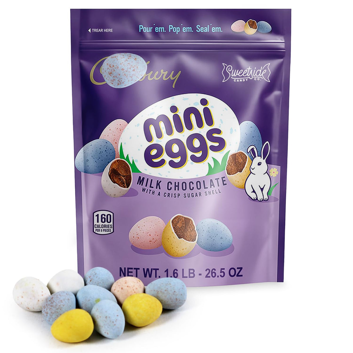 Mini Eggs Chocolate Candy, Candy Coated Milk Chocolate Eggs, 26.5 oz