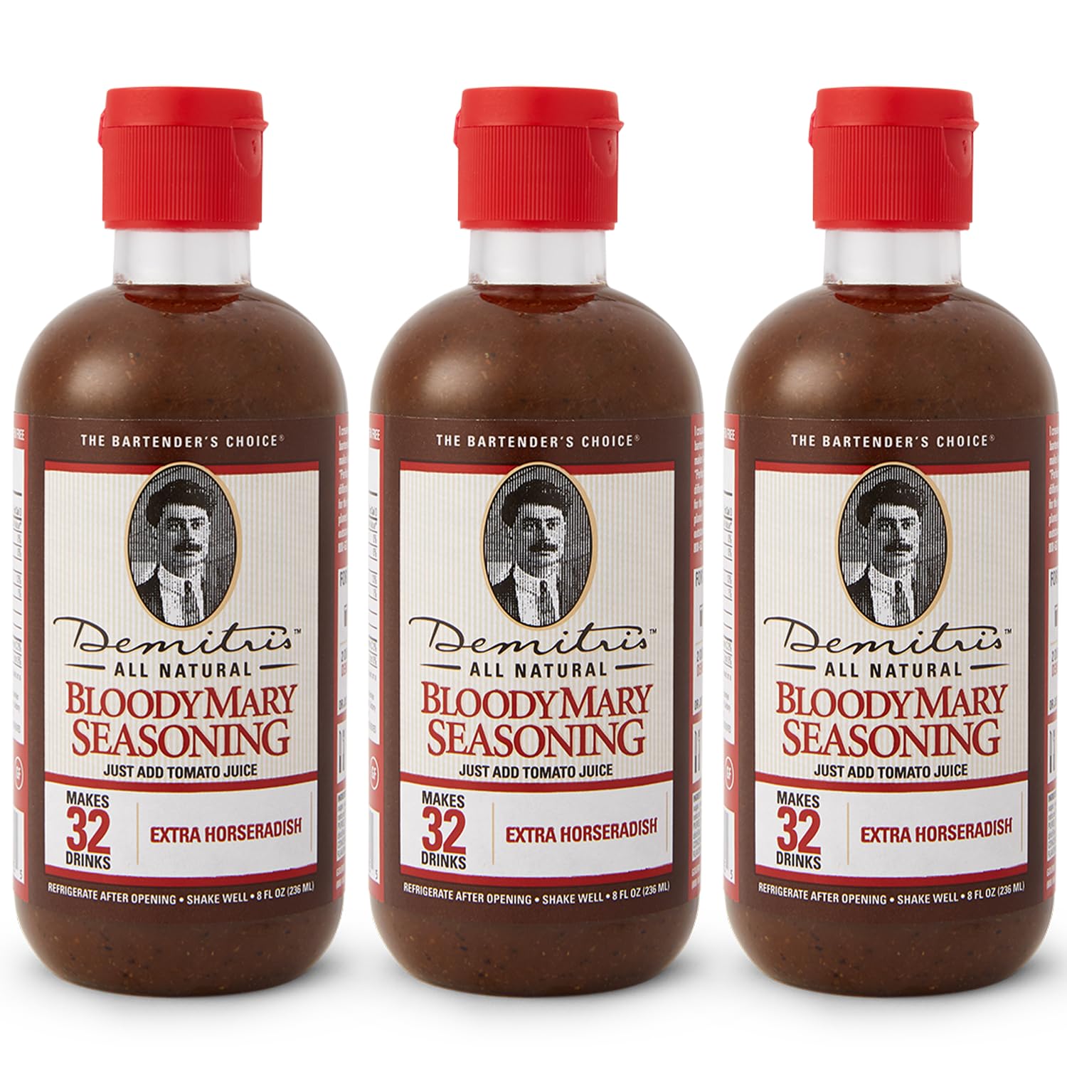 Demitri's Extra Horseradish Bloody Mary Seasoning Mix - Bloody Mary Mix - Concentrated Drink Mixer - Bold Rich Flavor - Ideal for Home Brunch Parties