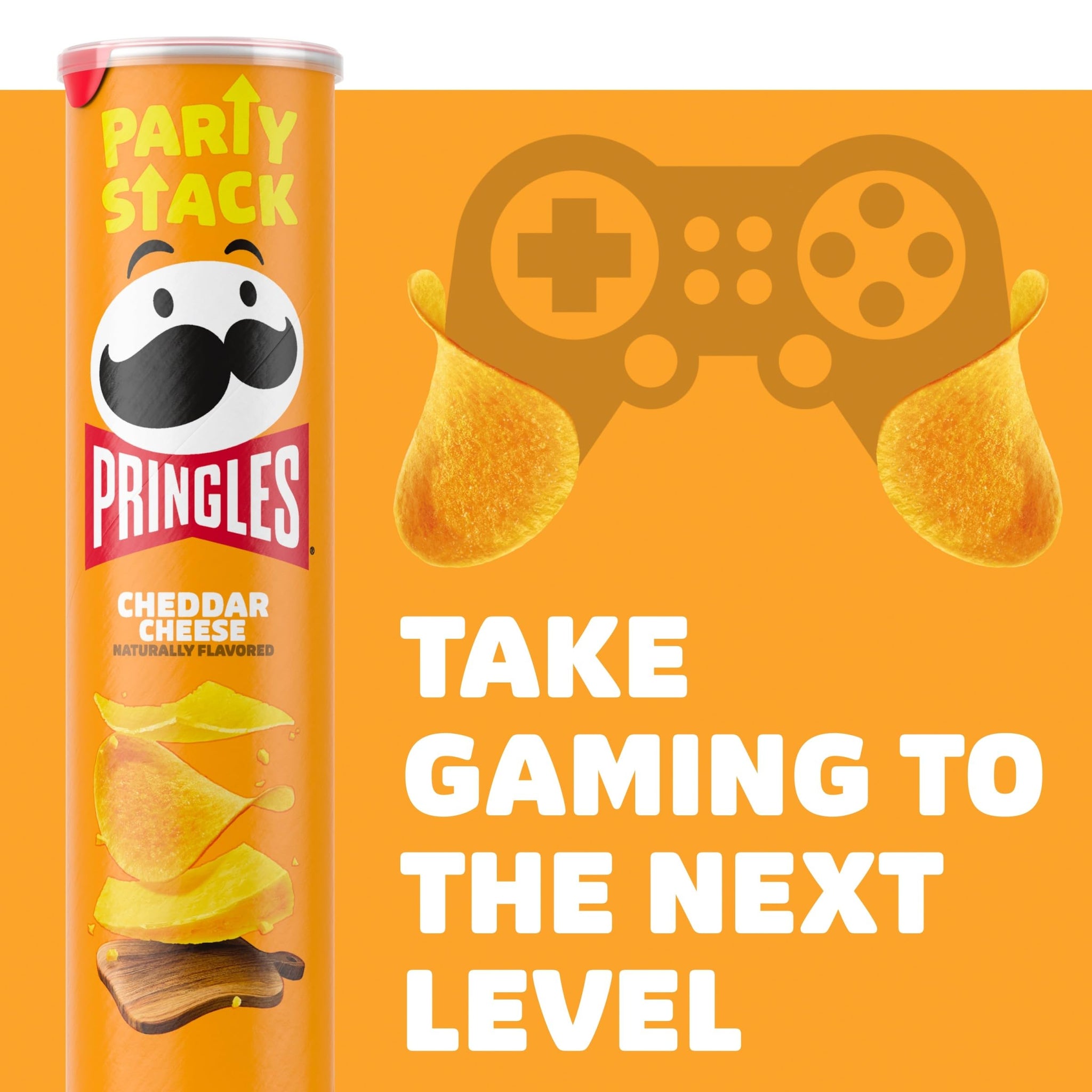Pringles Potato Crisps Chips, Lunch Snacks, On-The-Go Snacks, Party Stack, Cheddar Cheese, 7.1oz Can (1 Can)