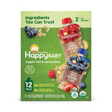 HappyBABY Organics Clearly Crafted Fruit & Oat Pouches Variety Pack, 4oz (12 Pk)