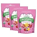 Lovely Candy Co. Organic Chewy Candies 5oz Bag (3-pack) | Natural Strawberry, Lemon & Cherry Flavors | Vegan, Gluten Free, Non-GMO, No Artificial