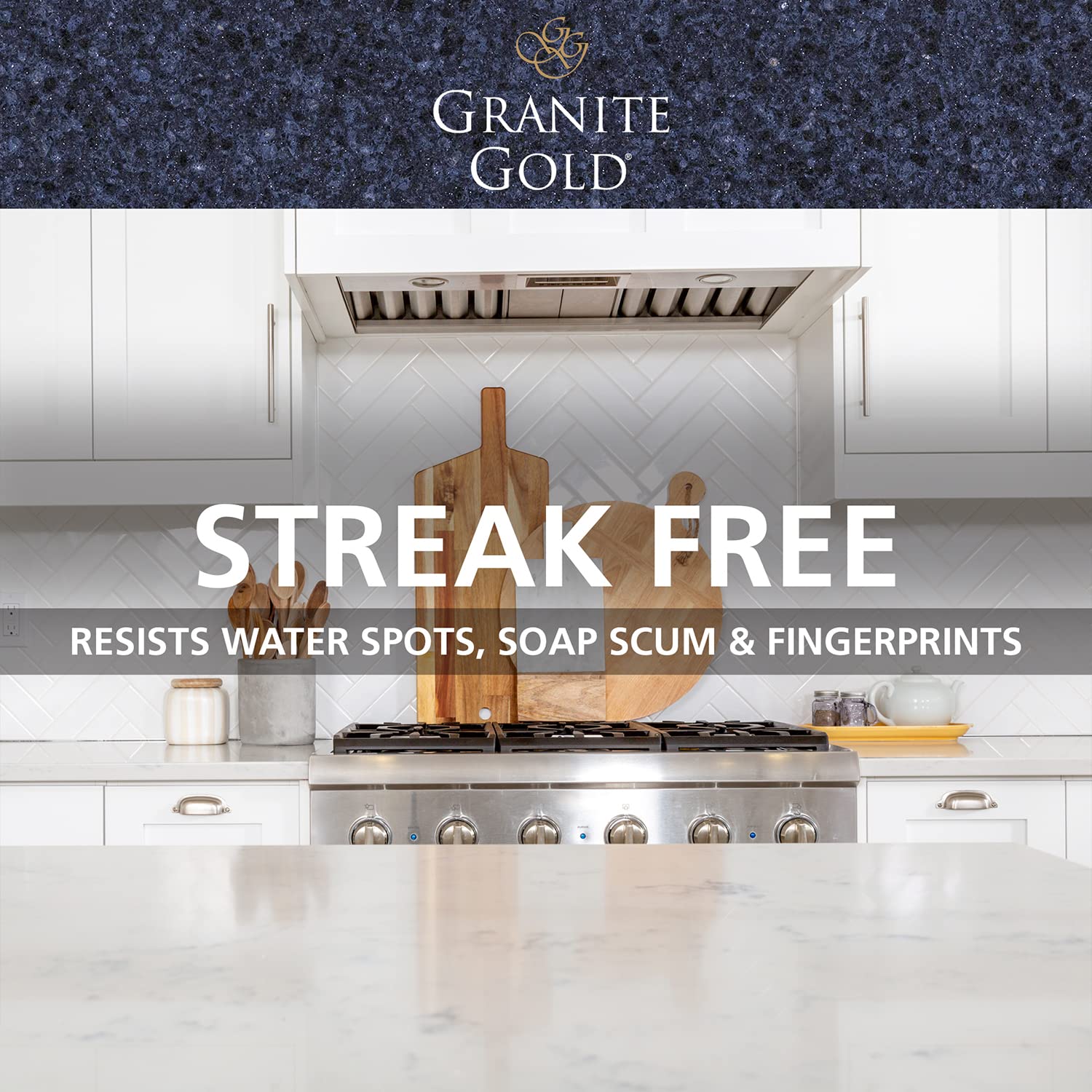 Granite Gold Quartz Clean & Shine Streak-Free Cleaner, Deeps Cleans and Polishes Quartz and Natural Stone Surfaces Including Silestone, LG, and More