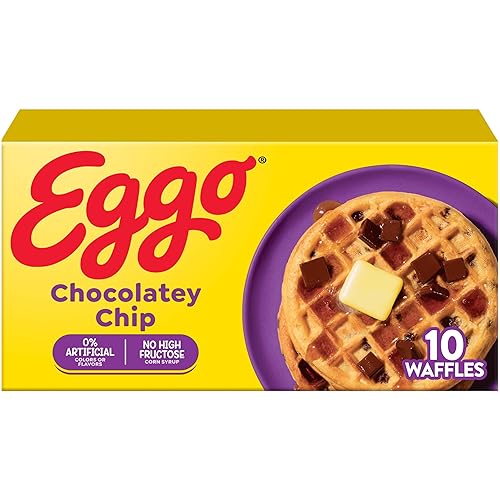 Eggo Chocolatey Chip Waffles, Breakfast Food, Frozen Breakfast, 10 Waffles (Frozen)