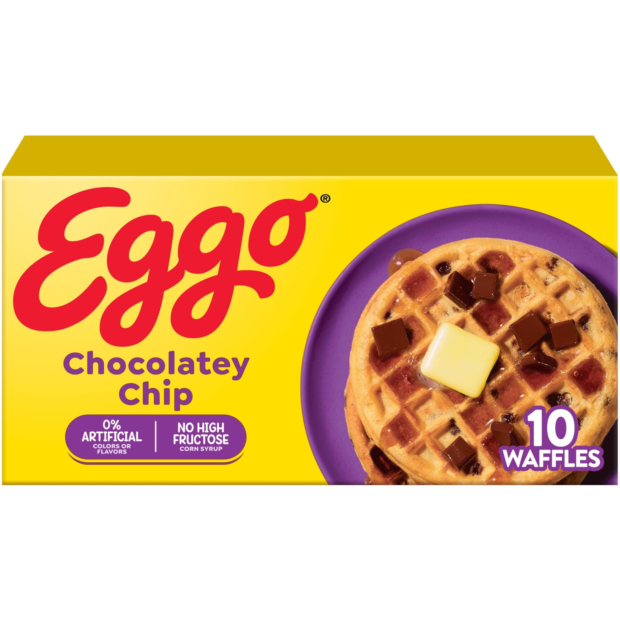 Eggo Chocolatey Chip Waffles, Breakfast Food, Frozen Breakfast, 10 Waffles (Frozen)