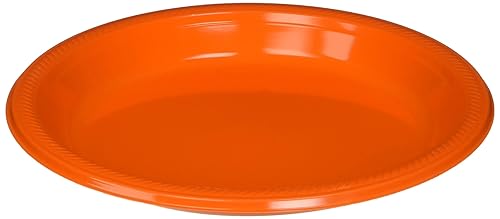 Big Party Pack Orange Peel Plastic Plates | 10.25" | Pack of 50 | Party Supply