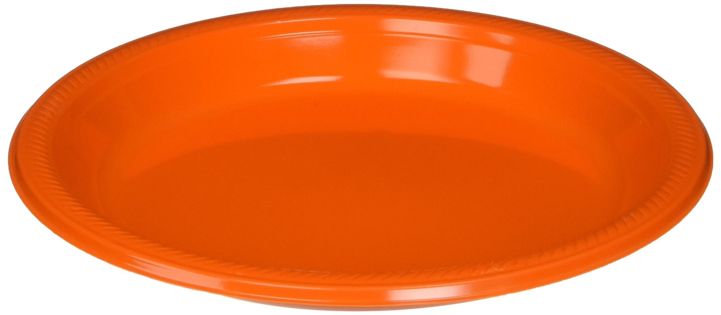 Big Party Pack Orange Peel Plastic Plates | 10.25" | Pack of 50 | Party Supply