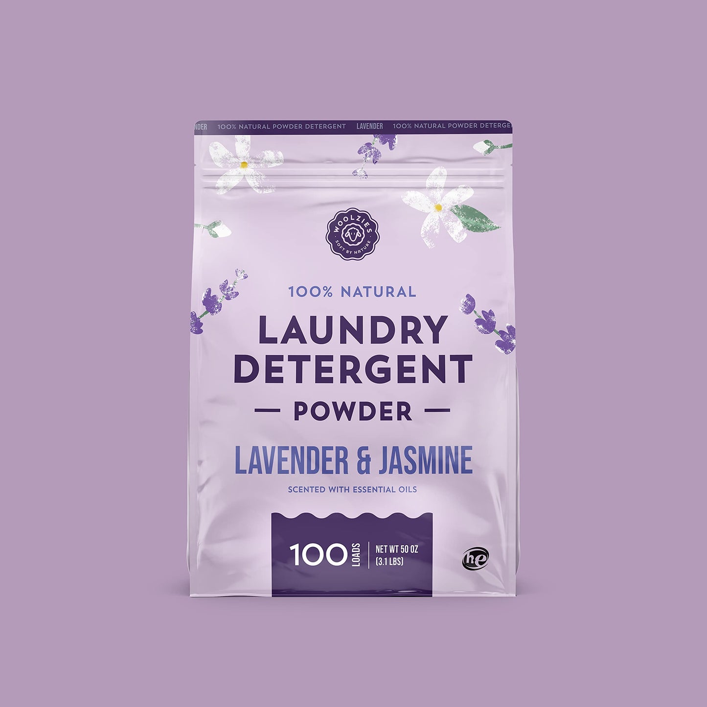 Woolzies 100% Natural Laundry Powder Detergent Soap Scented with Pure Essential Oils Extra Strength Biodegradable Formula, Safe for Sensitive Skin 100