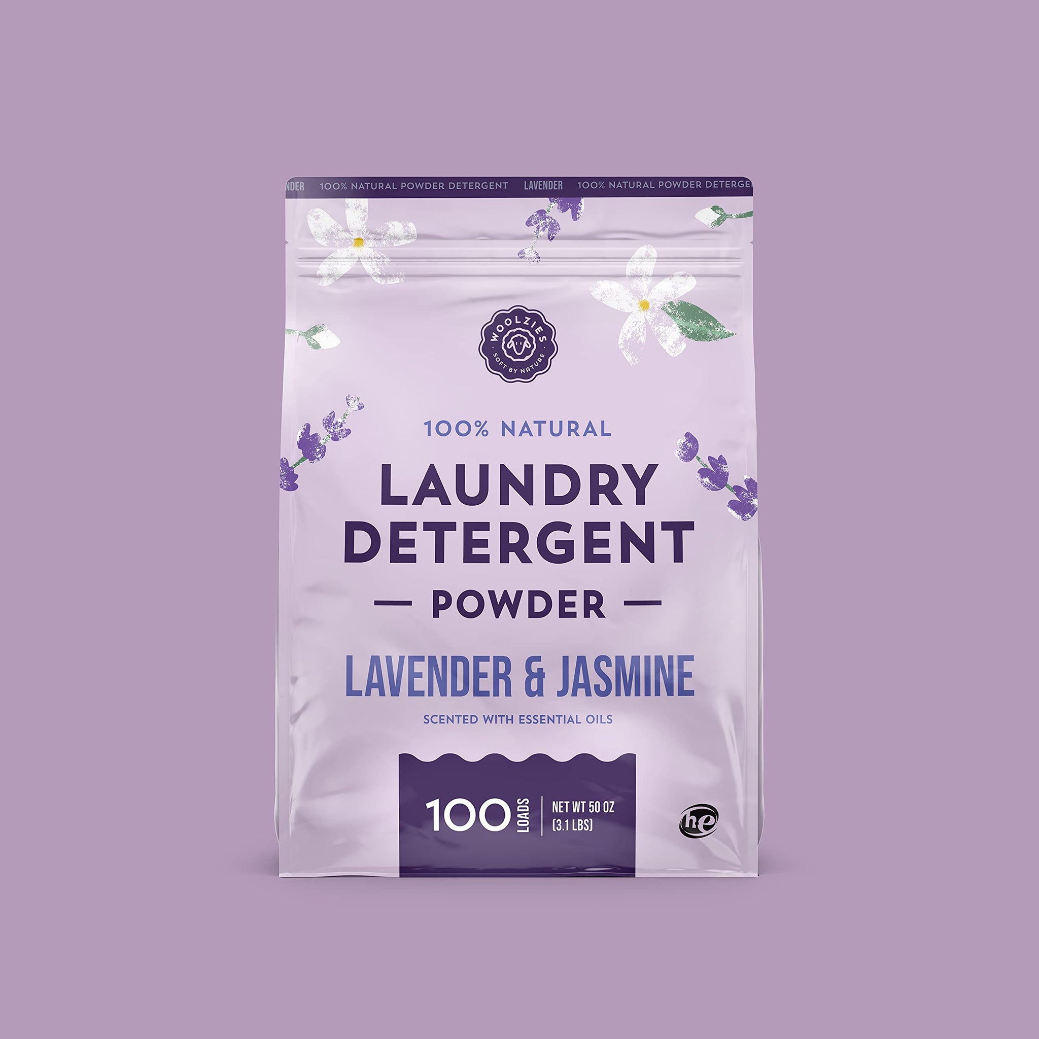 Woolzies 100% Natural Laundry Powder Detergent Soap Scented with Pure Essential Oils Extra Strength Biodegradable Formula, Safe for Sensitive Skin 100