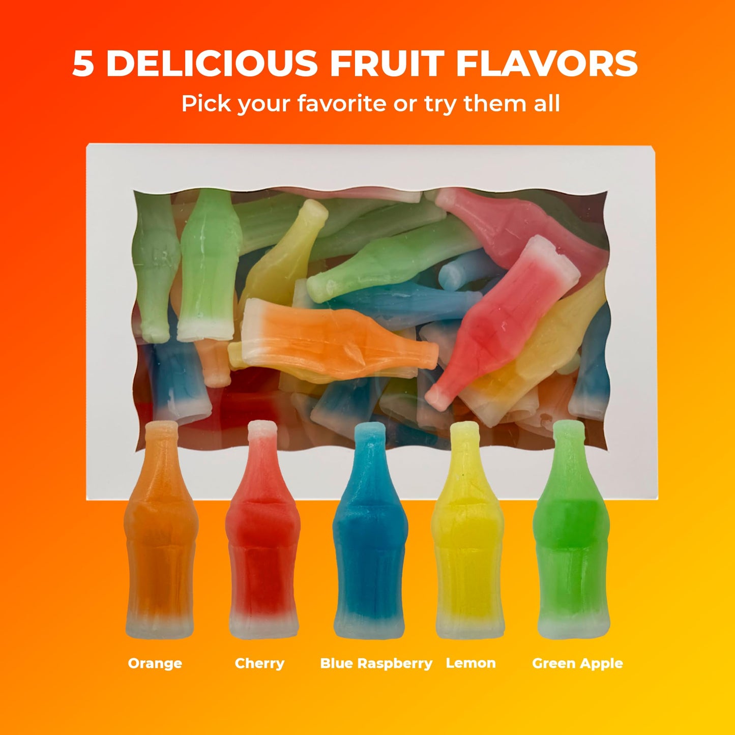 Wax Bottle Candy Drinks, Liquid Filled, Assorted Fruit Flavors, Retro 80s 90s Nostalgic Treats for Kids and Adults Bulk Candy for Parties, Candy