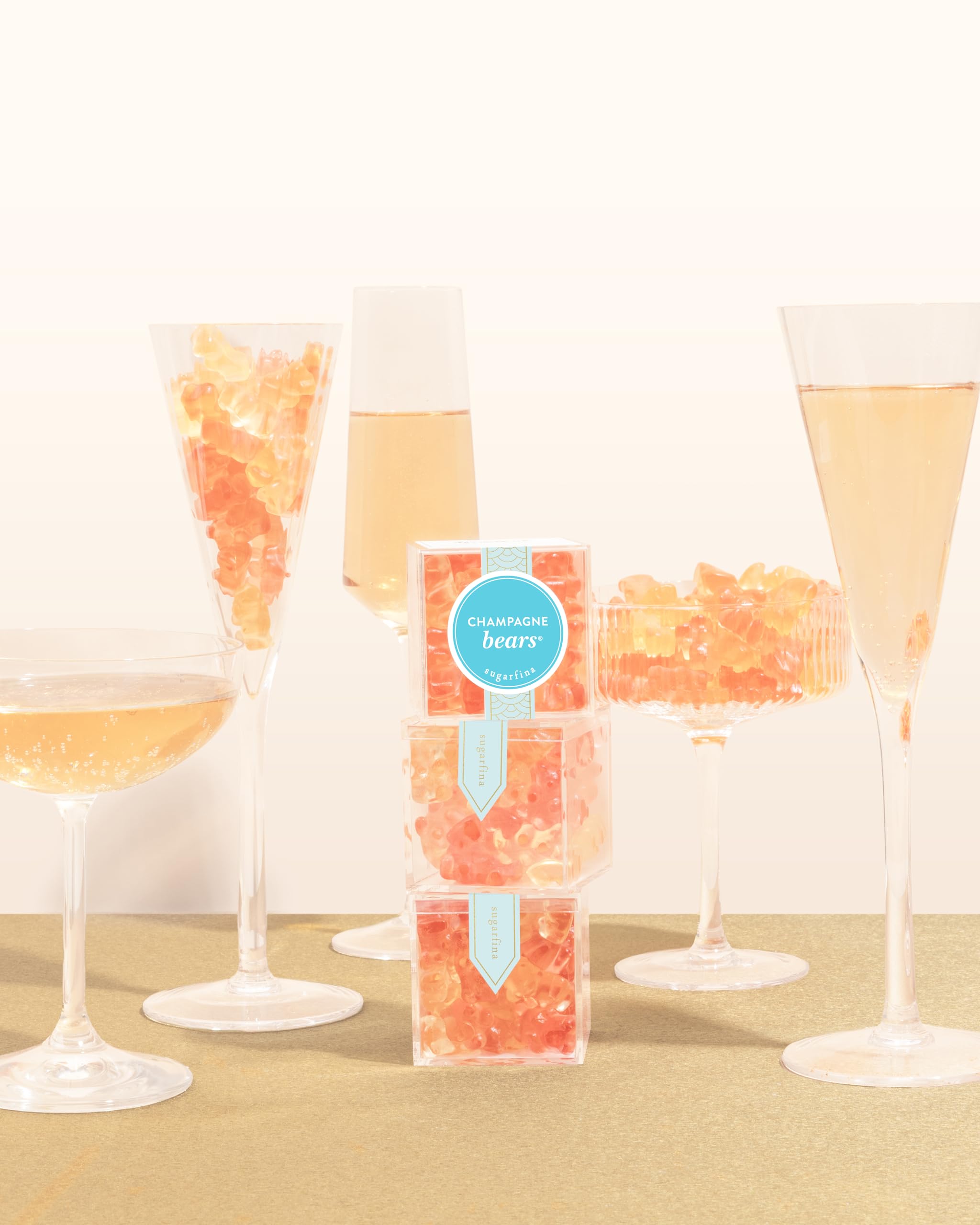 Sugarfina Champagne Bears Small Candy Cube, Gummy Bears, 3.3 oz, 1 Count