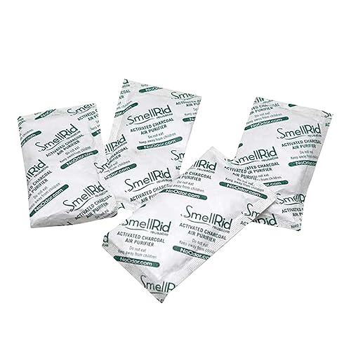 SMELLRID Reusable Activated Charcoal Odor Absorber That Works [10 Pack] - Medium 50 g (3.2" x 5”) Pack Treats 25 Sq. Ft. - Premium Natural Deodorizer