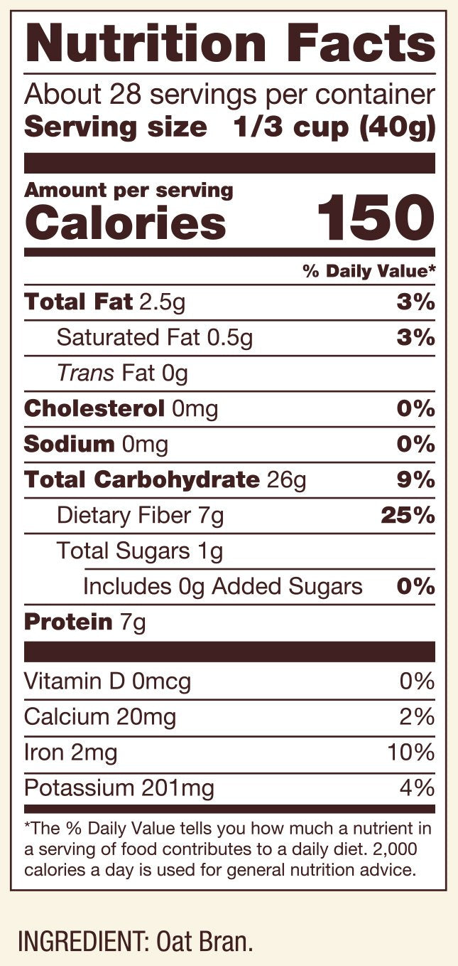 Bob's Red Mill Oat Bran Hot Cereal, 40-ounce