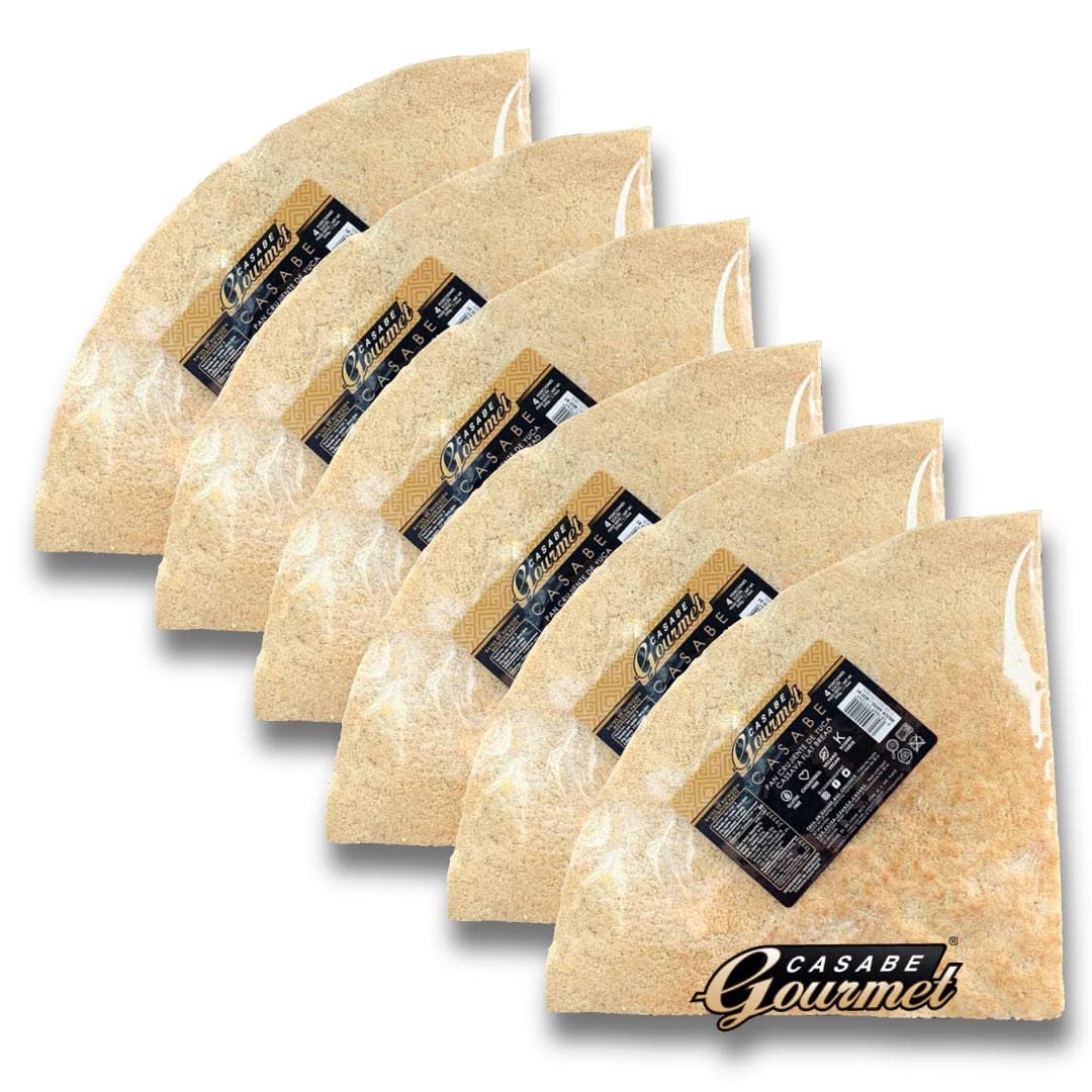 Casabe Gourmet - Pan de Yuca Plano 6 paquetes, sabor natural, directo de Venezuela/Casabe Gourmet - 6 Pack Cassava Bread, Natural Flavor, Vegan