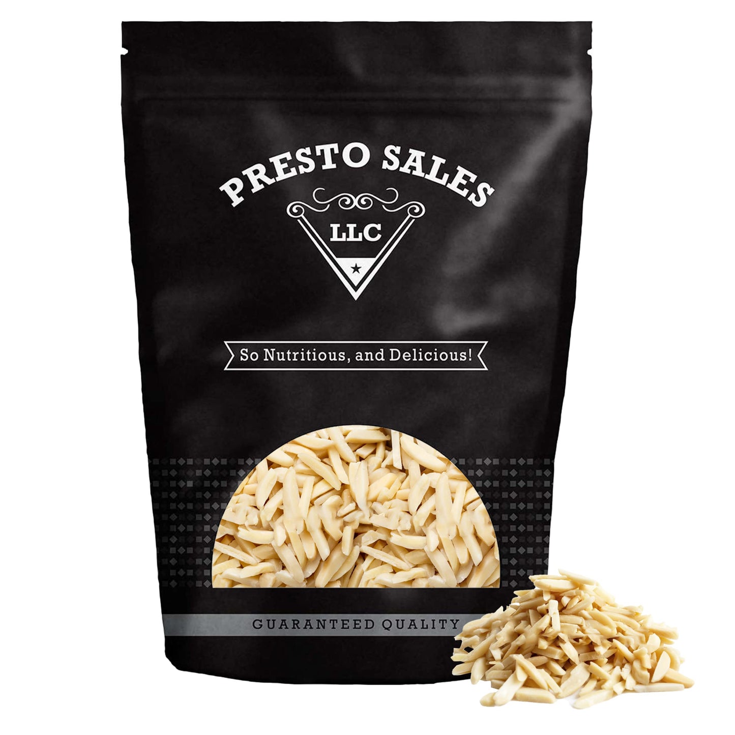 Presto Sales Almonds "FRESH 2024 crop year" Slivered Raw, 16 oz | All Natural Blanched Almonds | High Protein, Keto | perfect low-cholesterol